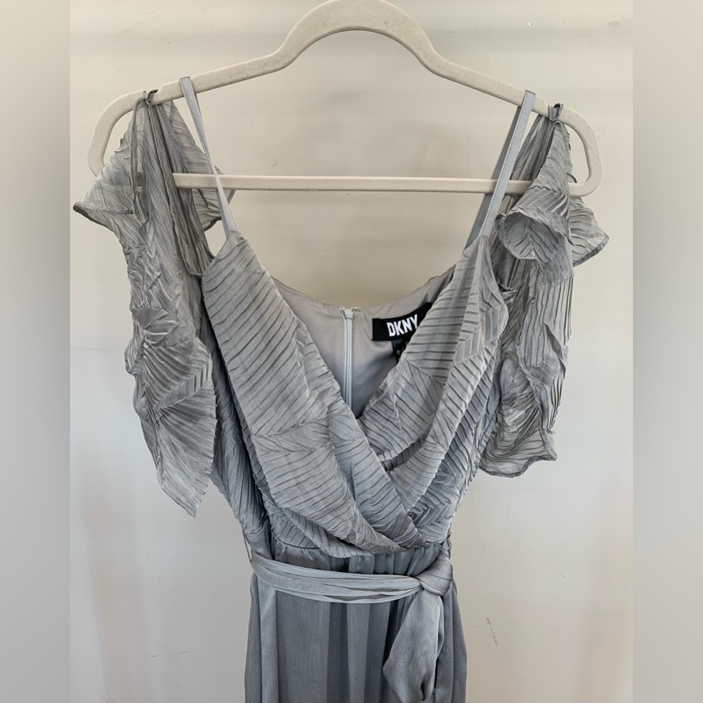 NWT DKNY Formal Gown ~ silver - Picture 3 of 8